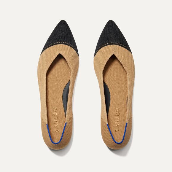Rothy's Camel Captoe The Point II Comfortable Pointed Toe Flat Size 10 NWOT - Picture 1 of 11